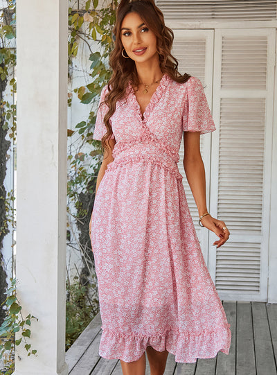 Casual Holiday Style Print Dress