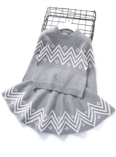 Long Sleeve Girls Clothes Top Coat+ Tutu Dress