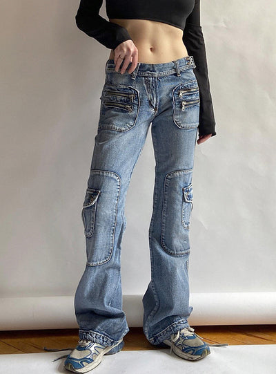 Women Pocket Casual Jeans