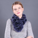 Lotus Leaf Rex Rabbit Fur Scarf Warm Fur Scarf