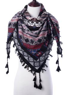 Ethnic Scarves Female Tassel Scarf Printed Wraps