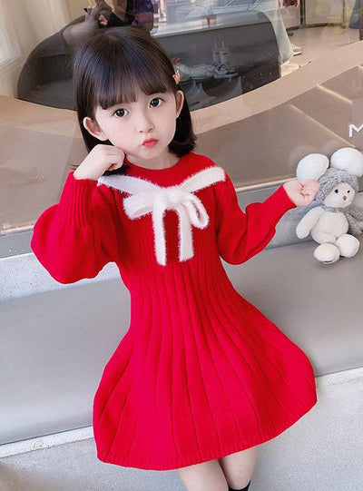 Winter Knitted Princess Dress for Girls