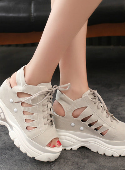 Fashion Hollow Wedges Gladiator Sandals Women High Heel