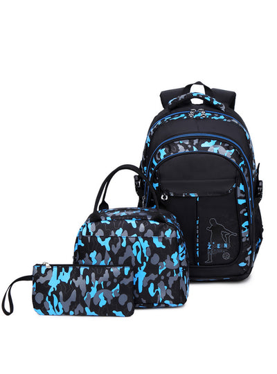 Camouflage Printed Schoolbag Three-piece Bag