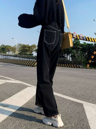 Women All-match Korean Style Mopping Trousers Denim