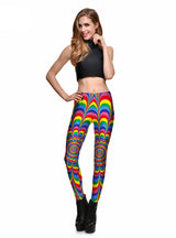 Print Fitness Leggings Rainbow Digital Printing Pants