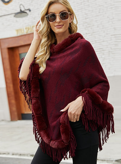 Sweater Collar Tassel Shawl Cloak