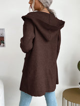 Pit Knitted Hoodie Casual Sweater Coat