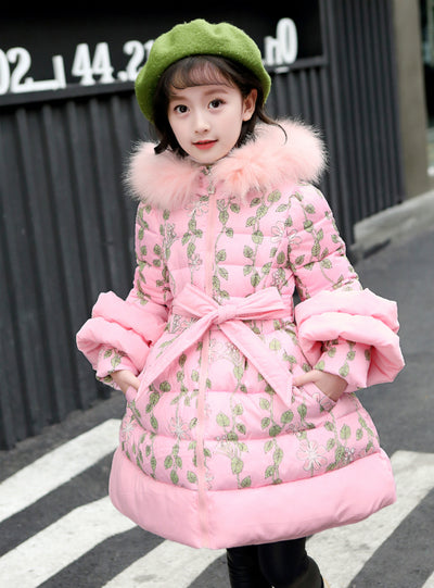 Thickened Cotton-Padded Print Down Jacket