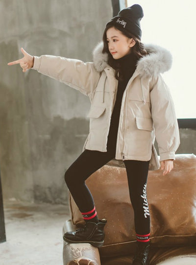 Long Children's Padded Cotton-Padded Jacket 