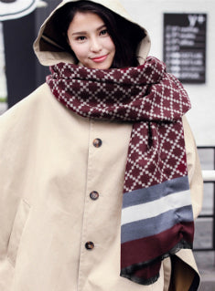 Scarves Cashmere Plaid Scarf Double Sides Pashmina 