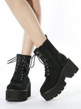 Side Zipper Thick-soled Suede Boots Shoes