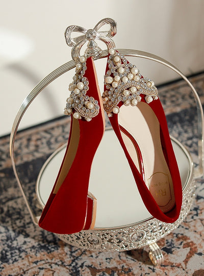 Thick-heeled Flat-bottomed Bridal Shoes