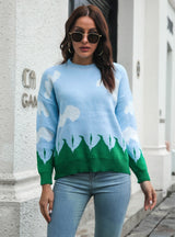 Cloud Crewneck Long Sleeve Sweater