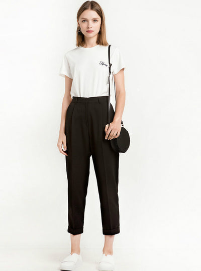 Ankle-Length Wide Legs Lady Loose Bottoms