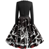 Halloween Printed Stitching Dress