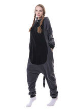 Gray Raccoon Panda Onesie Pajama Animal Sleepwear