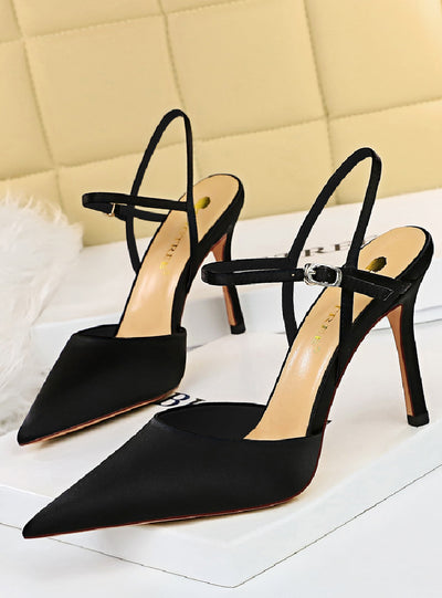 High-heeled Shallow Pointed Hollow Sandals