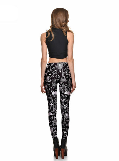 Women's Legging Ghost Skull Pumpkin Digital Print