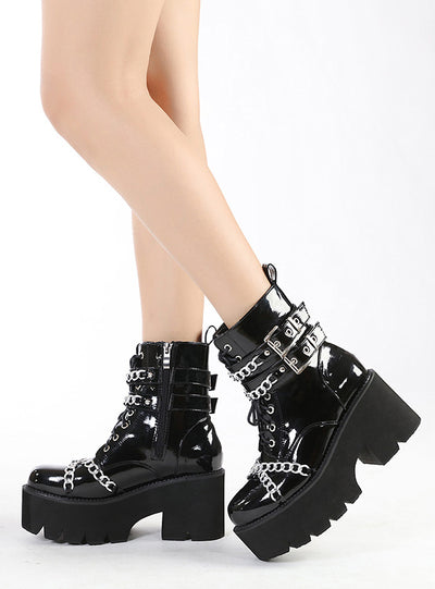 Side Zipper Platform Thick-soled Martin boots