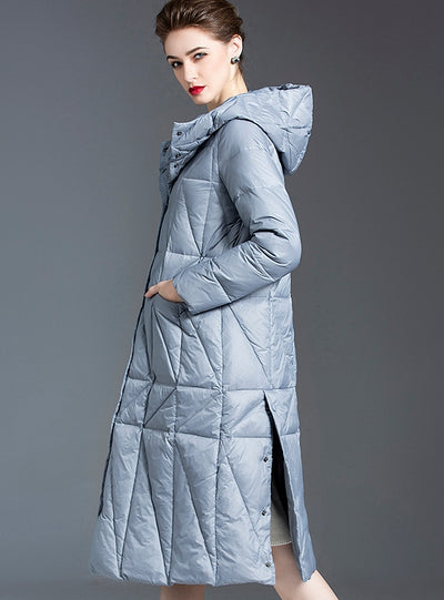 Loose Long Warm Down Coat Hooded
