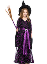 Halloween Siren Stage Star-moon Printed Witch Dresses