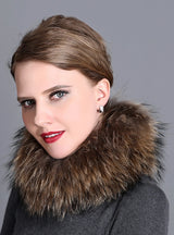 Women Fox Fur Scarf Female Winter