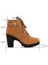 Autumn Winter Women Boots High Quality Solid Lace-up