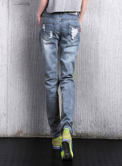 Denim Jeans Pantaloni Strappati Women Plus Size