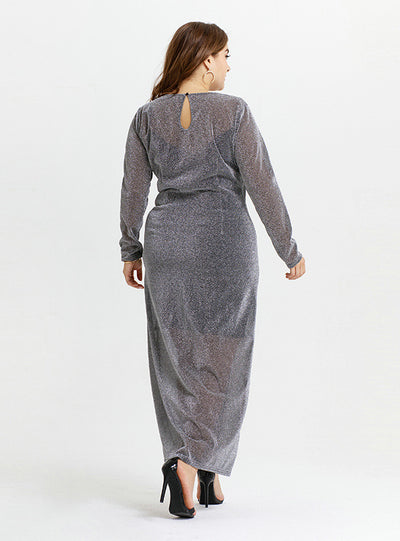 Knitted Bright Silk Sexy Perspective Dress