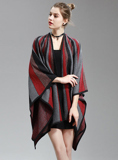 Jacquard Shawl Long Knitted Cardigan Woolen Coat