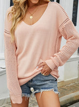 Solid Color Pullover Knitted Sweater