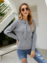 Solid Color Pullover Loose Half Turtle Neck Sweater