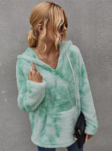 Fashion Tie-dyed Hooded Padded Top