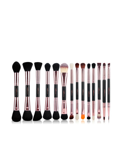 Makeup Brushes Set Rose Gold Double Ended 