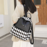 Large-capacity Contrast Rhombus Outdoor Travel Backpack