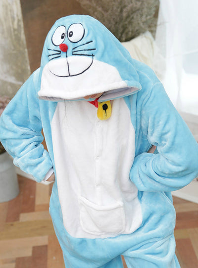 Doraemon Costume Pajamas Sleepwear Onesie 