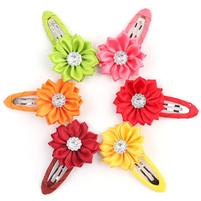 Pointed Flower Hairpin Edging Clip Fabric Hairpin