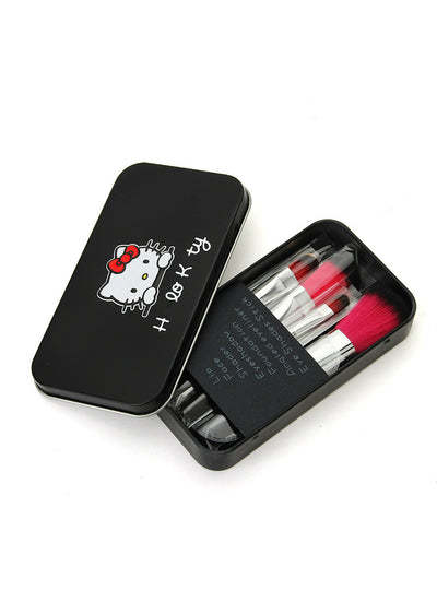 1set Hello Kitty pink black 7Pcs/set Mini Makeup brush 