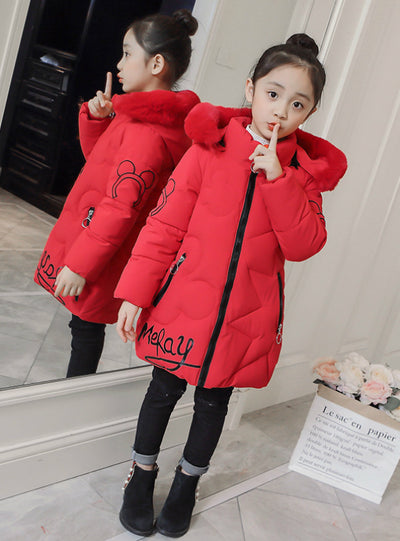 Girls' Winter Cotton-Padded Jacket Coat