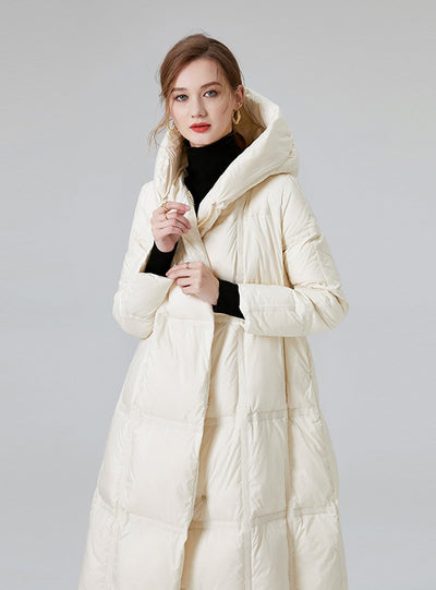 White Duck Down Loose Long Winter Coat