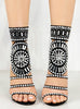 Open Toe High Heel Sandals Cut-out Crystal
