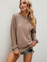 Loose Round Neck Pullover Twist Sweater