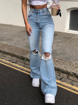 Holes Wide-legged Jeans