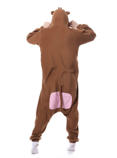 Brown Monkey Onesie Pajama Animal Sleepwear 