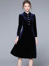 Slim Velvet Long Sleeve Dress