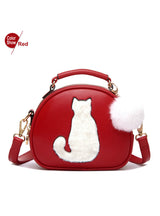 PU Leather Full Moon Candy Color Cute Cat