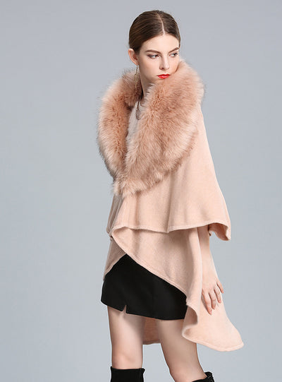 Fox Fur Collar Shawl Long Fur Collar Shawl