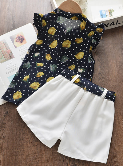 Chiffon Sleeveless Top Shorts Suit