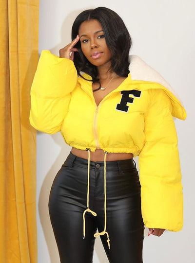 Embroidered Stand Collar Cotton-padded Coat